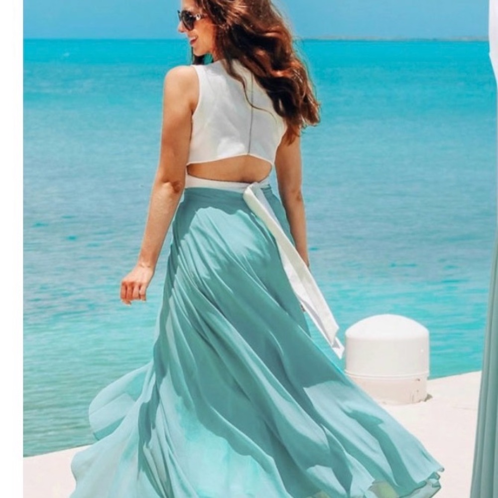 Chicwish chiffon Mint Maxi Skirt/XXL - Picture 3 of 7